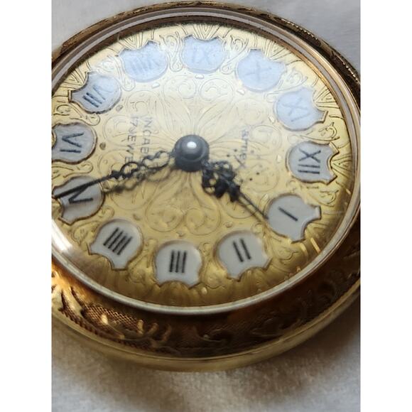 Vintage Arnex Manual Wind 10 Micron Gold Plated 30mm Pockety Watch RUNNING main image 4